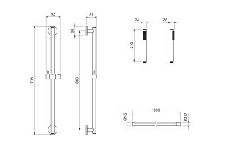 Душевой гарнитур Aquatek Европа AQ2012BG шлифованное золото